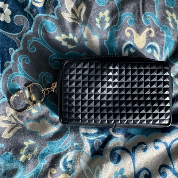 Valentino Handbags - VALENTINO Mini Studded Black Pouch Coin Purse NWOT from promo set w/o lipstick